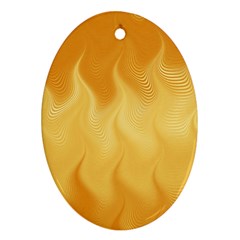 Gold Flame Ombre Oval Ornament (two Sides) by SpinnyChairDesigns