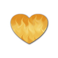 Gold Flame Ombre Rubber Coaster (heart)  by SpinnyChairDesigns