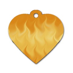 Gold Flame Ombre Dog Tag Heart (one Side) by SpinnyChairDesigns