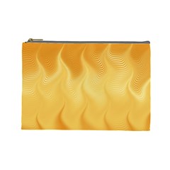 Gold Flame Ombre Cosmetic Bag (large) by SpinnyChairDesigns