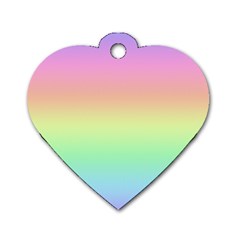 Pastel Rainbow Ombre Dog Tag Heart (two Sides) by SpinnyChairDesigns