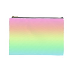 Pastel Rainbow Ombre Cosmetic Bag (large) by SpinnyChairDesigns