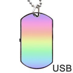 Pastel Rainbow Ombre Dog Tag Usb Flash (two Sides) by SpinnyChairDesigns