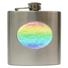 Rainbow Ombre Texture Hip Flask (6 Oz) by SpinnyChairDesigns