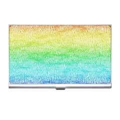 Rainbow Ombre Texture Business Card Holder by SpinnyChairDesigns