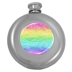 Rainbow Ombre Texture Round Hip Flask (5 Oz) by SpinnyChairDesigns