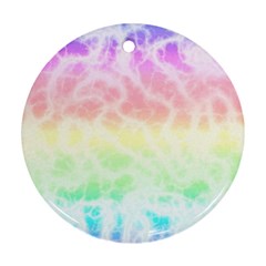 Pastel Rainbow Tie Dye Round Ornament (two Sides) by SpinnyChairDesigns
