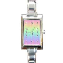 Pastel Rainbow Gradient Rectangle Italian Charm Watch by SpinnyChairDesigns