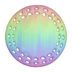 Pastel Rainbow Gradient Round Filigree Ornament (two Sides) by SpinnyChairDesigns