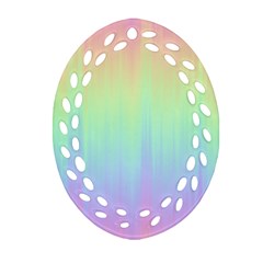 Pastel Rainbow Gradient Oval Filigree Ornament (two Sides) by SpinnyChairDesigns