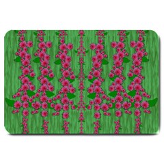 Lianas Of Sakura Branches In Contemplative Freedom Large Doormat  by pepitasart