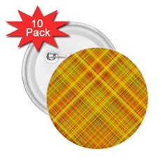 Orange Madras Plaid 2 25  Buttons (10 Pack) 