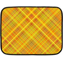 Orange Madras Plaid Fleece Blanket (mini) by SpinnyChairDesigns