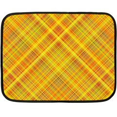 Orange Madras Plaid Double Sided Fleece Blanket (mini)  by SpinnyChairDesigns