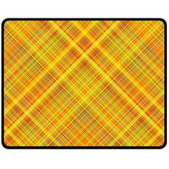 Orange Madras Plaid Double Sided Fleece Blanket (medium)  by SpinnyChairDesigns