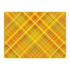 Orange Madras Plaid Double Sided Flano Blanket (mini)  by SpinnyChairDesigns