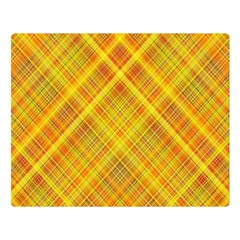 Orange Madras Plaid Double Sided Flano Blanket (large)  by SpinnyChairDesigns
