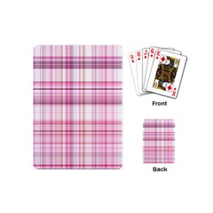 Pink Madras Plaid Playing Cards Single Design (mini) by SpinnyChairDesigns