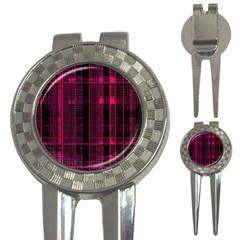 Pink Black Punk Plaid 3-in-1 Golf Divots by SpinnyChairDesigns