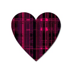 Pink Black Punk Plaid Heart Magnet by SpinnyChairDesigns