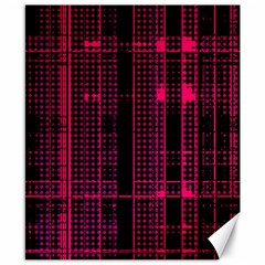 Pink Black Punk Plaid Canvas 8  X 10  by SpinnyChairDesigns