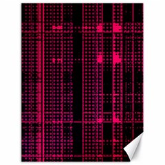 Pink Black Punk Plaid Canvas 18  X 24  by SpinnyChairDesigns