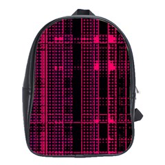 Pink Black Punk Plaid School Bag (large) by SpinnyChairDesigns