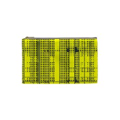 Black Yellow Punk Plaid Cosmetic Bag (small) by SpinnyChairDesigns
