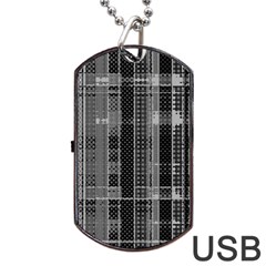 Black Punk Plaid Dog Tag Usb Flash (two Sides) by SpinnyChairDesigns