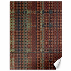 Rust Brown Grunge Plaid Canvas 36  X 48  by SpinnyChairDesigns