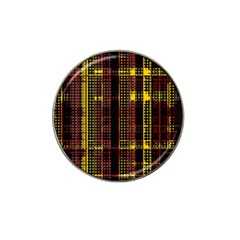 Red Yellow Black Punk Plaid Hat Clip Ball Marker by SpinnyChairDesigns