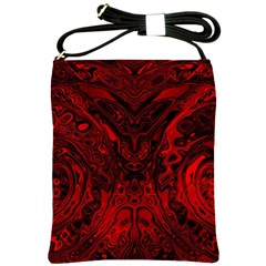 Black Magic Gothic Swirl Shoulder Sling Bag by SpinnyChairDesigns