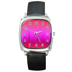 Fuchsia Ombre Color  Square Metal Watch by SpinnyChairDesigns