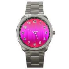 Fuchsia Ombre Color  Sport Metal Watch by SpinnyChairDesigns