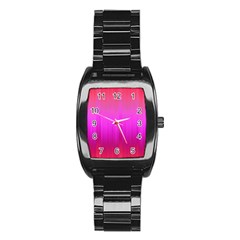 Fuchsia Ombre Color  Stainless Steel Barrel Watch by SpinnyChairDesigns