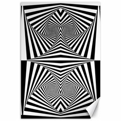 Black And White Stripes Canvas 12  X 18 