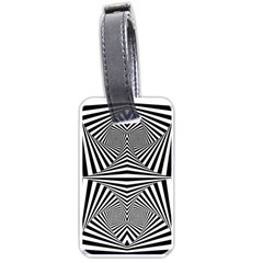 Black And White Stripes Luggage Tag (one Side) by SpinnyChairDesigns