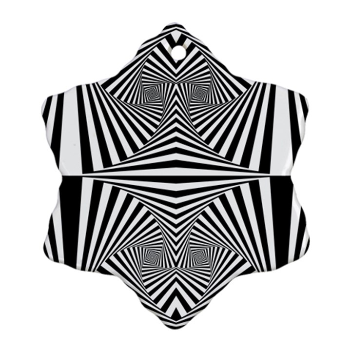 Black and White Stripes Snowflake Ornament (Two Sides)