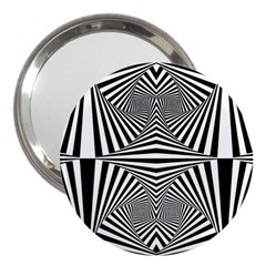 Black And White Stripes 3  Handbag Mirrors by SpinnyChairDesigns