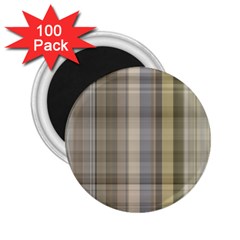 Beige Tan Madras Plaid 2 25  Magnets (100 Pack)  by SpinnyChairDesigns