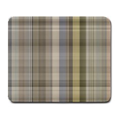 Beige Tan Madras Plaid Large Mousepads by SpinnyChairDesigns