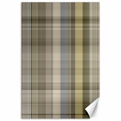 Beige Tan Madras Plaid Canvas 24  X 36  by SpinnyChairDesigns