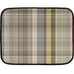 Beige Tan Madras Plaid Fleece Blanket (Mini) 35 x27  Blanket