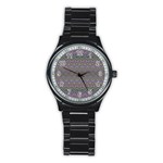 Boho Hearts and Flowers Stainless Steel Round Watch Front