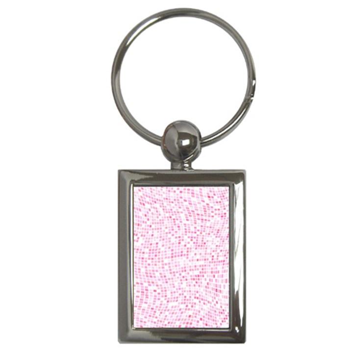 Pink and White Checkered Key Chain (Rectangle)