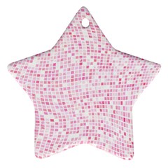 Pink And White Checkered Star Ornament (two Sides) by SpinnyChairDesigns