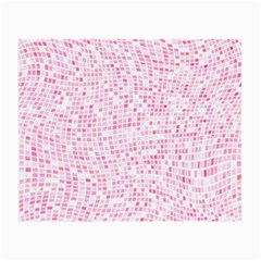 Pink And White Checkered Small Glasses Cloth (2 Sides) by SpinnyChairDesigns