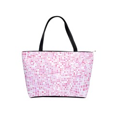 Pink And White Checkered Classic Shoulder Handbag by SpinnyChairDesigns