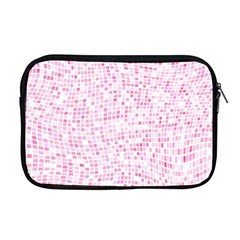 Pink And White Checkered Apple Macbook Pro 17  Zipper Case by SpinnyChairDesigns