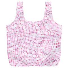 Pink And White Checkered Full Print Recycle Bag (xxl) by SpinnyChairDesigns